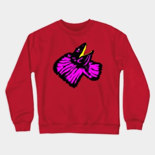 Stylized Neon Pink Frilled-neck Lizard Crewneck Sweatshirt